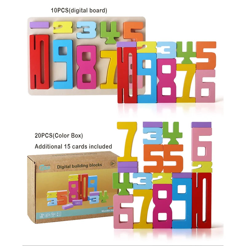Wooden Digital Learning Puzzle Blocks