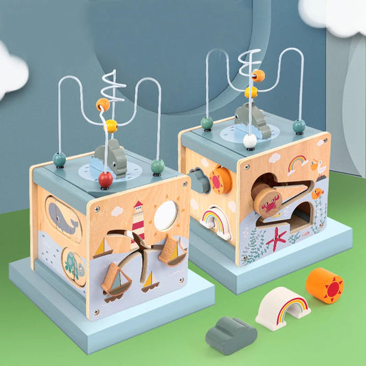 Wooden Activity Cube For Toddlers